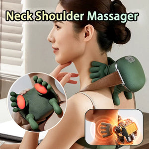 Green Wireless Electric Neck & Shoulder Massager – Deep Kneading Back & Muscle Relief