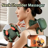 Green Wireless Electric Neck & Shoulder Massager – Deep Kneading Back & Muscle Relief