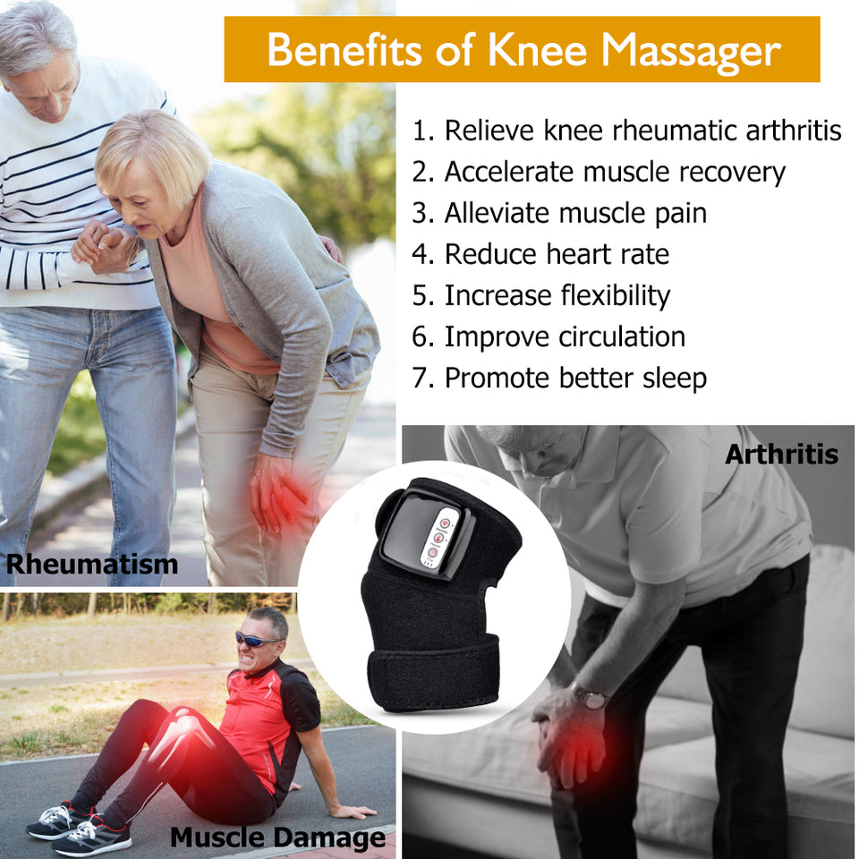 Electric Infrared Heating Knee Massager Wrap – Vibration Therapy for Knee & Elbow Pain Relief