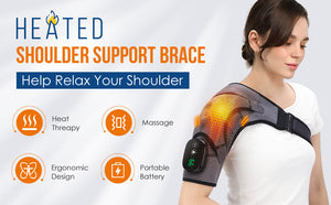 3-Speed Electric Vibration Shoulder Massager Pad – Adjustable Pain Relief Wrap