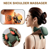 Green Wireless Electric Neck & Shoulder Massager – Deep Kneading Back & Muscle Relief
