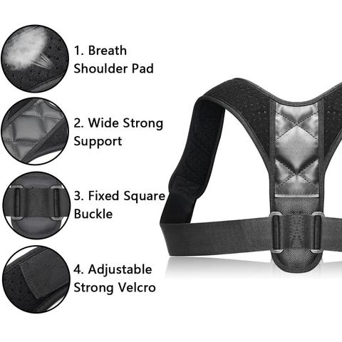 Adjustable Posture Corrector Back Brace – Shoulder, Spine & Lumbar Support Belt